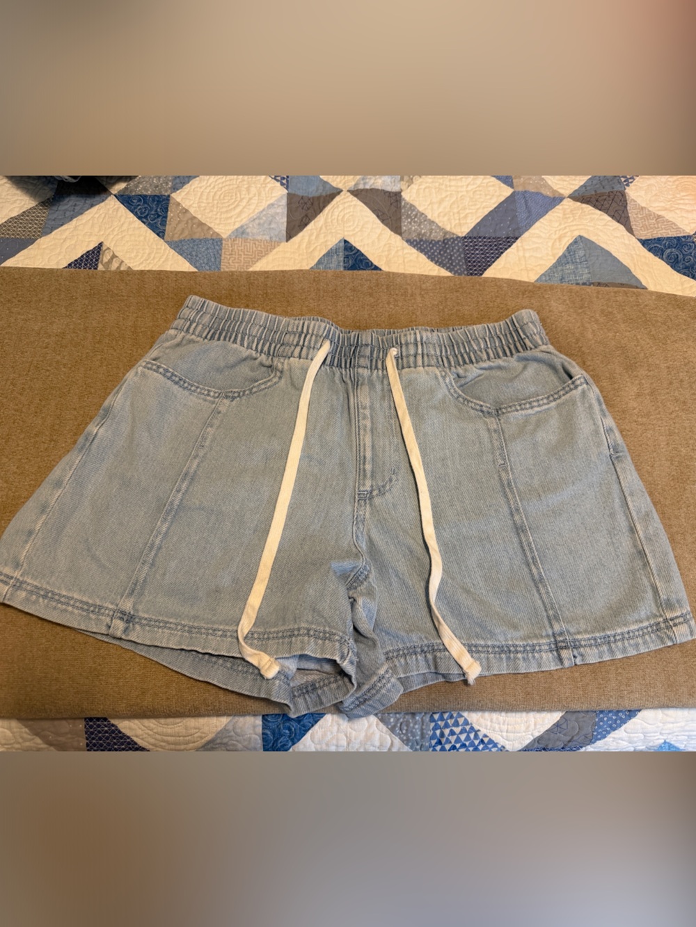 Universal Thread Light Blue Denim Drawstring Jean Shorts